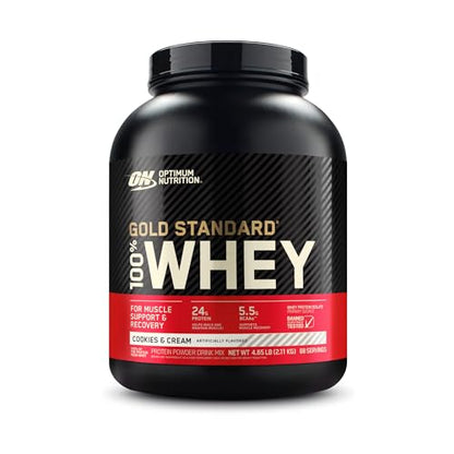 Optimum Nutrition Gold Standard 100% Whey Protein Powder, Cookies & Cream, 5 Pound Optimum NutritionUS supplements