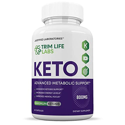 (2 Pack) Trim Life Labs Keto Pills Includes Apple Cider Vinegar Patented goBHB Justified LaboratoriesUS supplements