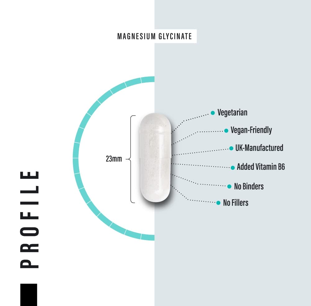 Magnesium Glycinate Supplements & Vitamin B6 - 120 High Strength Capsules SS Sport SuppliesUS supplements