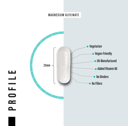 Magnesium Glycinate Supplements & Vitamin B6 - 120 High Strength Capsules SS Sport SuppliesUS supplements
