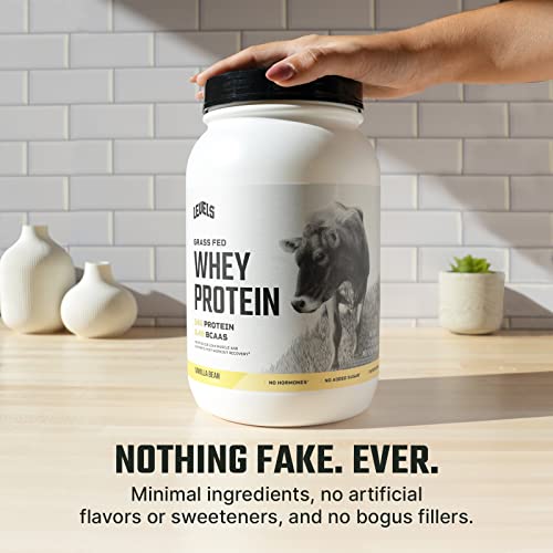Levels Grass Fed 100% Whey Protein, No Hormones, Vanilla Bean, 2LB Levels NutritionUS supplements