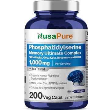 NusaPure Phosphatidylserine Memory Ultimate Complex 1000mg 200 Vegetarian Caps NusaPureUS supplements