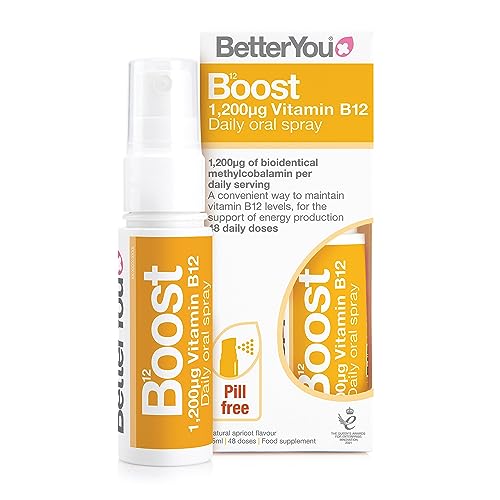 BetterYou Boost Vitamin B12 Daily Oral Spray, Pill-free Vitamin B12 Supplement for Energy Better YouUS supplements