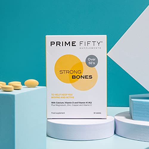 Prime Fifty Strong Bones Supplements – 28 Multivitamin Tablets with Calcium, Magnesium FutureYou CambridgeAu supplements