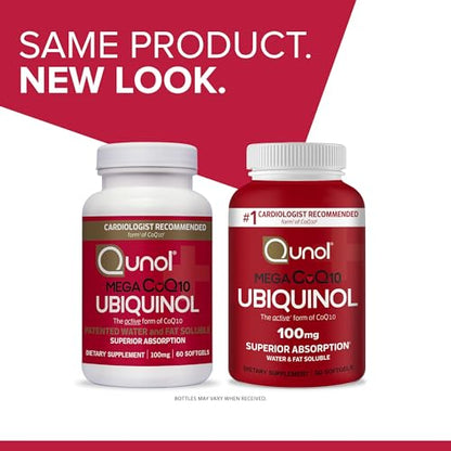 Qunol Ubiquinol CoQ10 100mg Softgels, Qunol Mega Ubiquinol 100mg - Superior Absorpti QunolUS supplements