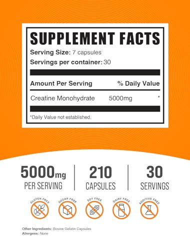 BULKSUPPLEMENTS.COM Creatine Monohydrate Capsules - Micronized Creatine Monohy BULKSUPPLEMENTS.COMUS supplements