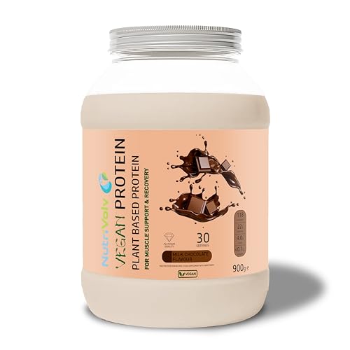 NutriVolv Vegan Plant Based Protein Powder | Milk Chocolate Flavour 900g | Pea & Rice Protein Blend NutriVolvAu supplements