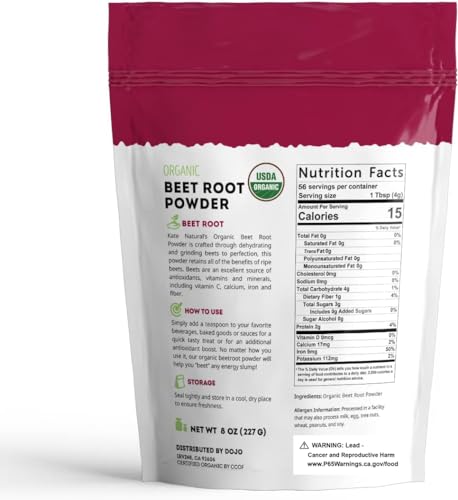 Kate Naturals Beet Root Powder for Baking & Smoothies (8oz) USDA Organic Beetroot Powder Kate NaturalsAu supplements