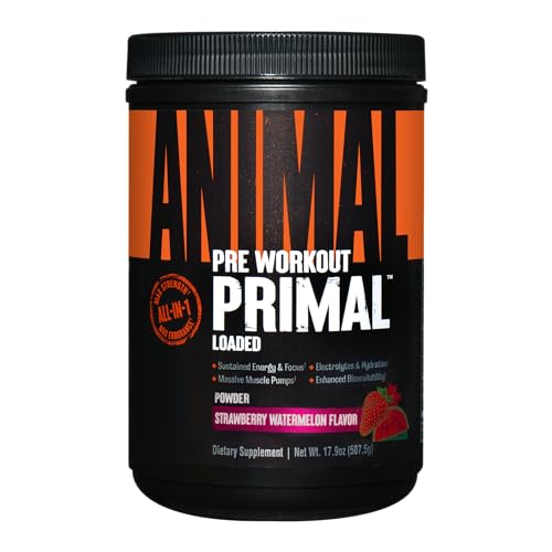 Animal Primal Muscle Hydration + Preworkout Powder – Contains Beta Alanine, 3DPump AnimalAu supplements