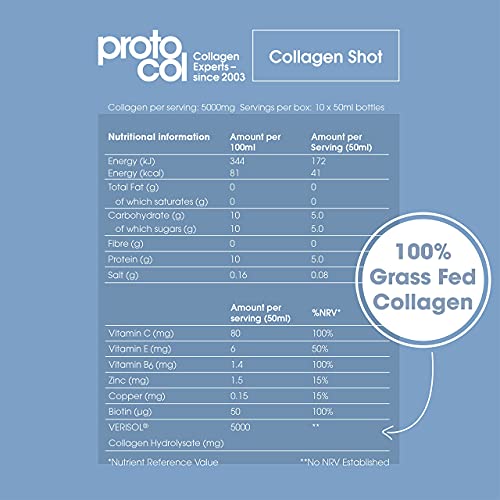 Proto-col, Women’s Liquid Collagen Drink, 10 Shots of Type 1 and 3 Collagen for Body Proto-ColAu supplements