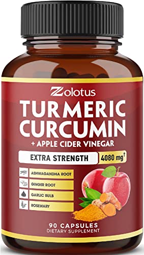 7 in 1 Turmeric Curcumin + Apple Cider Vinegar Capsules, Equivalent to 4080mg ZolotusAu supplements