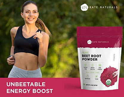 Kate Naturals Beet Root Powder for Baking & Smoothies (8oz) USDA Organic Beetroot Powder Kate NaturalsUS supplements