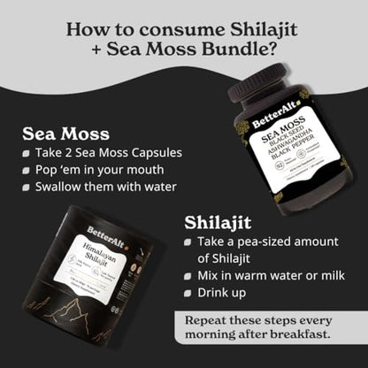 Better Alt Energy Duo with Pure Himalayan Shilajit Resin 30 gm & Sea Moss Capsules Better AltUS supplements
