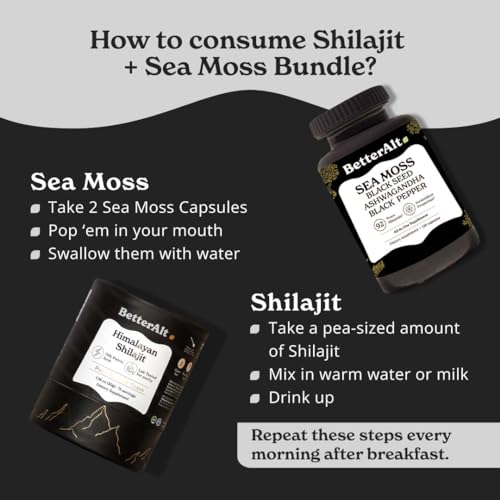 Better Alt Energy Duo with Pure Himalayan Shilajit Resin 30 gm & Sea Moss Capsules Better AltUS supplements