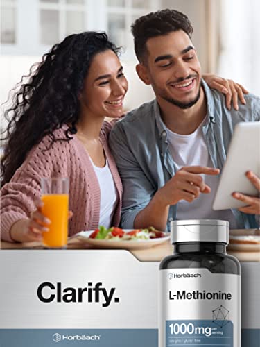 L Methionine 1000mg | 100 Capsules | Non-GMO, Gluten Free | Free Form Supplement HorbäachUS supplements