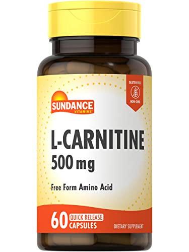 L-Carnitine 500mg | 60 Capsules | Free Form Amino Acid | Non-GMO and Gluten Free SundanceAu supplements