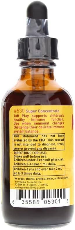 Systemic Formulas Tuff Play Kids Immune Support Supplement, 2 Fl Oz, with Vitamins C, D3 and Zinc #530 Systemic FormulasAu supplements