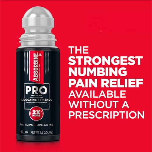Absorbine Jr. PRO Maximum Strength Lidocaine Roll-On for Targeted Nerve and Muscle Pain Relief, 4% Lidocaine + 1.5% Phenol, Fast Acting & Long Lasting, 2.5 oz ABSORBINE JR.Au supplements