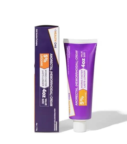 HEALTH ONE Lidocaine 5% Cream Maximum Strength Topical Anorectal Numbing Cream – 4 oz CRC Tube HEALTH ONEAu supplements