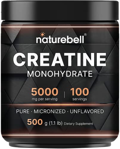 NatureBell Creatine Monohydrate Powder 500 Grams, 5000mg Per Serving NatureBellUS supplements