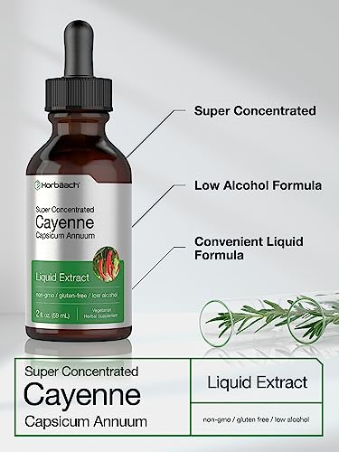Cayenne Pepper Liquid Extract | 2 fl oz | Vegetarian, Non-GMO, Gluten Free Supplement HorbäachAu supplements