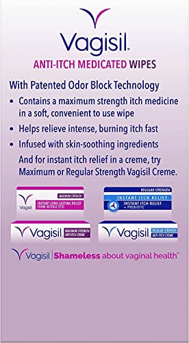 Vagisil Anti-Itch Medicated Wipes, Maximum Strength 12 ea (Pack of 9) VagisilAu supplements