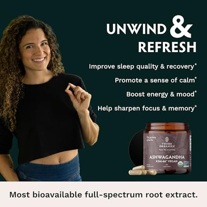TRIBE ORGANICS Vegan Ashwagandha KSM 66 Pure Organic Root Powder Extract Ayurvedi TRIBE ORGANICSUS supplements