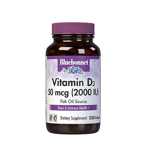Bluebonnet Nutrition Vitamin D3 2000 IU50 mcg High Potency Immune Support BluebonnetUS supplements