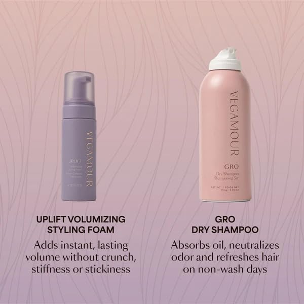 VEGAMOUR UPLIFT and Refresh Kit | Volumizing Dry Shampoo Spray Formulated Without Benzene, Supports Thicker Fuller Looking Hair | $50 Value VEGAMOURAu supplements
