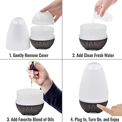 HealthSmart Essential Oil Diffuser, Cool Mist Humidifier and Aromatherapy Diffuser, FSA HSA Eligible with 500ML HealthSmartAu supplements