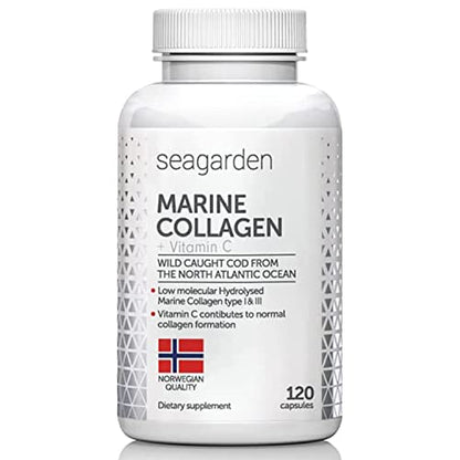 Seagarden Marine Collagen Capsules + Vitamin C | Collagen Peptides (Type I & III) SEAGARDENUS supplements