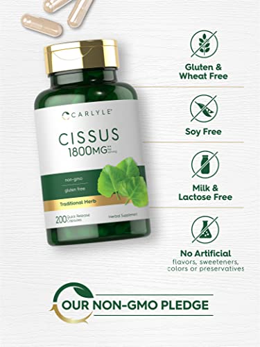 Carlyle Cissus Quadrangularis 1800mg | 200 Capsules | Traditional Herb Extract CarlyleAu supplements