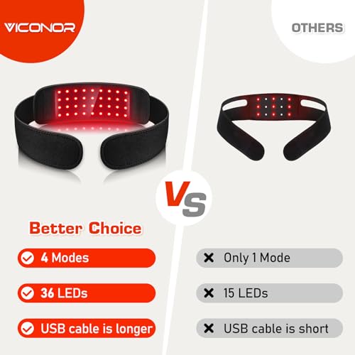 Red Light Therapy Belt for Neck, Near Infrared Light Therapy Belt Wearable Infrared Neck Wrap ViconorAu supplements