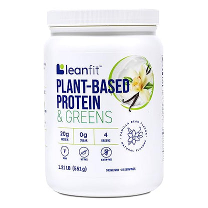 LeanFit Plant-Based Protein & Greens Natural Vanilla – 20g Plant Protein + 4 Leafy Greens LeanFitUS supplements