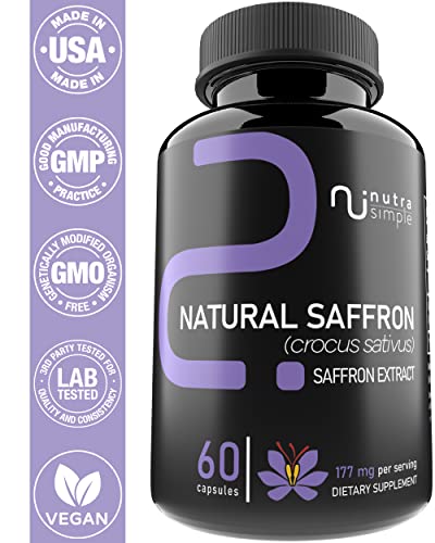 Nutra Simple Saffron Supplements 177mg, Pure Saffron Extract, Made in USA, Natural Nutra SimpleUS supplements