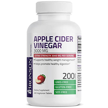 Bronson Apple Cider Vinegar 3000 MG per Serving Extra Strength - Non-GMO, 200 Vegetarian BronsonAu supplements