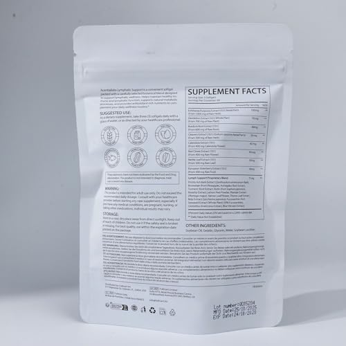 chenyayun Lymphatic Drainage Supplements, 240 Softfels, 21-in-1 Natural Herbal Blends with Echinacea, Dandelion, Burdock Root for Lymph System, Immune Support, Cleanse, Less Swelling/Bloating chenyayunAu supplements