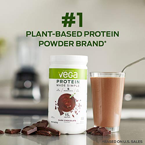 Vega Protein Made Simple, Dark Chocolate - Stevia Free Vegan Protein Powder VegaUS supplements