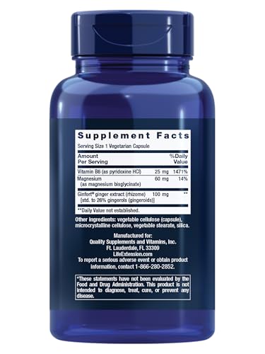 Life Extension Daily PMS Relief, Menstrual Comfort Supplement, PMS-Related Cramps, Lower Back discomfort, Mood, Ginger, Magnesium, B6, Gluten-Free, Non-GMO, 60 Capsules Life ExtensionAu supplements