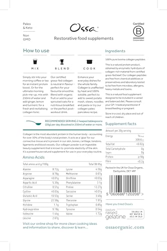 Ossa Certified Grassfed Collagen Peptides Powder-Supplement for Joint, Gut, Hair, Skin & Nails OssaAu supplements
