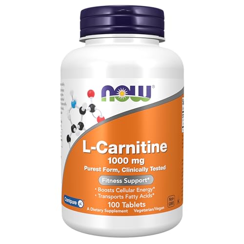 NOW Supplements, L-Carnitine 1,000 mg, Purest Form, Amino Acid, Fitness Support NOWAu supplements