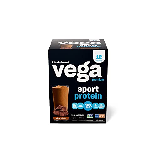 Vega Sport Premium Vegan Protein Powder, Chocolate - 30g Plant Based Protein, 5g BCAA VegaUS supplements