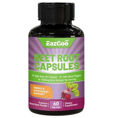 EAZGOO Beet Root Capsules 1000mg Per Serving, Supports Nitric Oxide Production & Blood EAZGOOUS supplements
