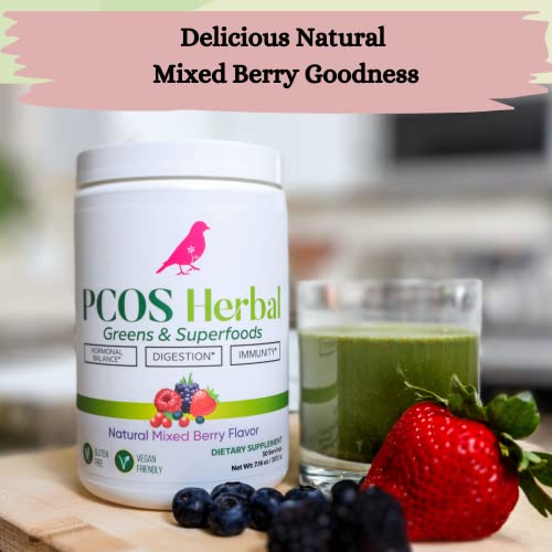 PCOS Herbal Green Superfood Probiotic Powder Mix: Hormonal Balance, Energy Boost PCOS Herbal TeaAu supplements