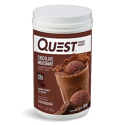 Quest Nutrition Chocolate Milkshake Protein Powder, 22g Protein, 2g Net Carbs, 1g Sugar Quest NutritionUS supplements