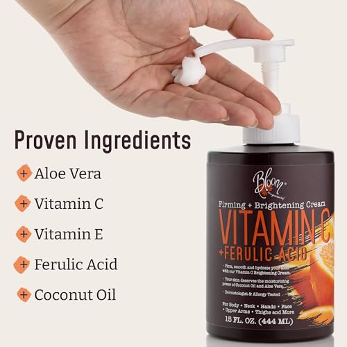 BLOOM Vitamin C Cream + Collagen Cream Body Lotion & Face Moisturizer 2PC Skincare BLOOM IT'S A GREAT SKIN DAY!US supplements