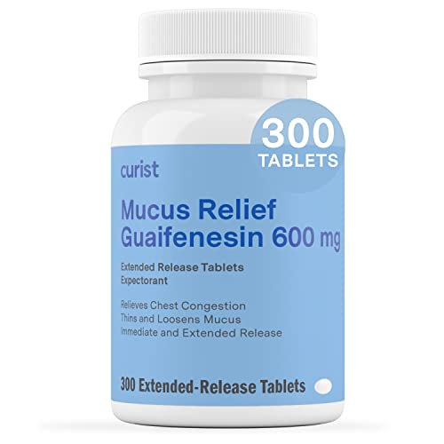 Curist Guaifenesin 600 mg Extended Release Tablets (300 Dye-Free Tablets) - Expectorant CuristAu supplements