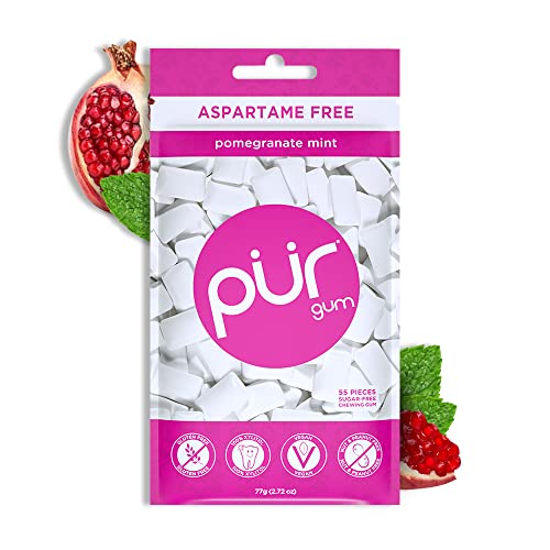 PUR Gum | Aspartame Free Chewing Gum | 100% Xylitol | Natural Pomegranate PURUS supplements