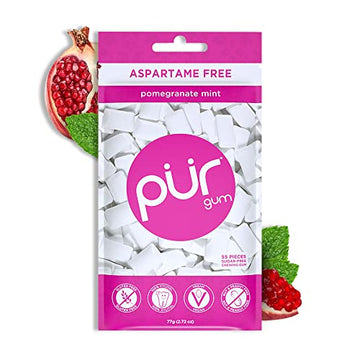 PUR Gum | Aspartame Free Chewing Gum | 100% Xylitol | Natural Pomegranate PURUS supplements