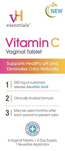 vH essentials Vitamin C Vaginal Tablet | Boric Acid Suppository Alternative | Supports Healthy pH and Eliminates vH essentialsAu supplements